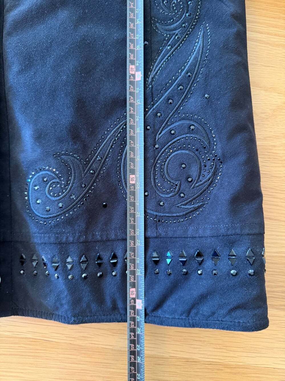 Rare VTG Bogner Goan Thylmann Deep Black Rhinestone Embroidered Jacket Size 10 - Picture 8 of 12